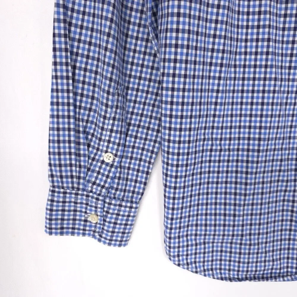 RALPH LAUREN Boys Shirt XL‎ 18-20 Long Sleeve Multicolor Plaid Blue Check Cotton